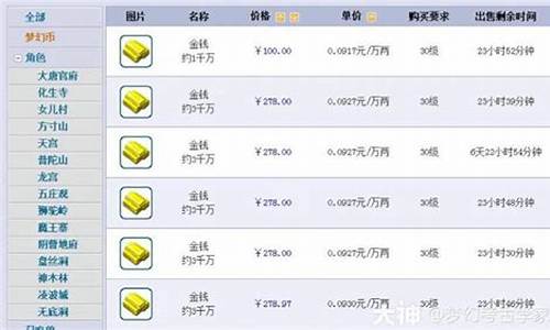 梦幻5月7号金价_梦幻西游金价是啥意思